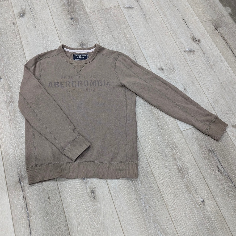Abercrombie & Fitch Men's Tan Taupe Sweatshirt Pullover Jumper - XS